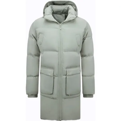 Long padded parka jacket with detachable hood for men - 3361 , male, Sizes: 2XL, XL, M, 3XL, L - Local Fanatic - Modalova