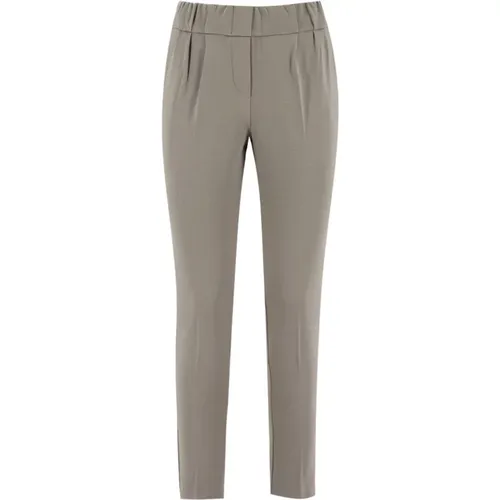 Women`s Clothing Trousers Middle Grey Aw23 , female, Sizes: L - Le Tricot Perugia - Modalova