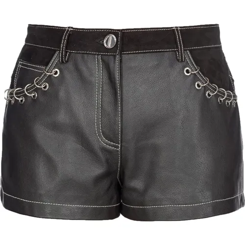 Leather Rodeo Style Shorts , female, Sizes: XS - pinko - Modalova