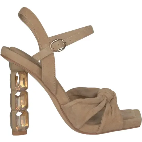 Crystal Knot Heel Sandal , female, Sizes: 3 UK, 7 UK, 6 UK, 5 UK, 8 UK, 4 UK - Alma en Pena - Modalova