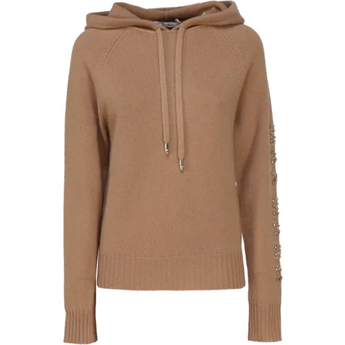 Brauner Pullover mit Kristalldekoration - Max Mara - Modalova