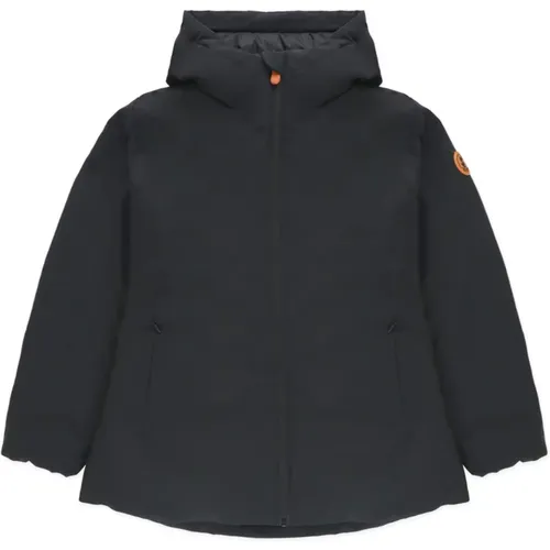 Schwarze Steppjacke mit Kapuze - Save The Duck - Modalova