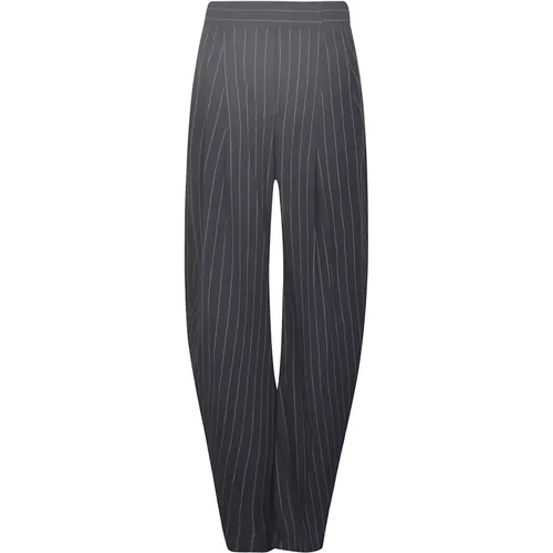 Navy High-Waisted Trousers , female, Sizes: 2XS, 3XS, XS - The Attico - Modalova