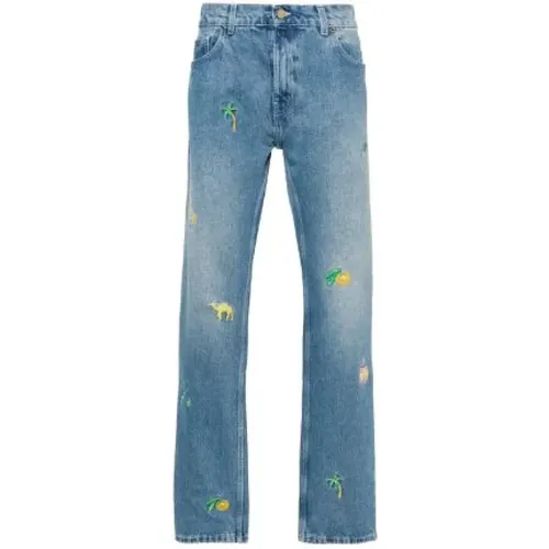 Embroidered Straight Jeans , male, Sizes: W34 - Casablanca - Modalova