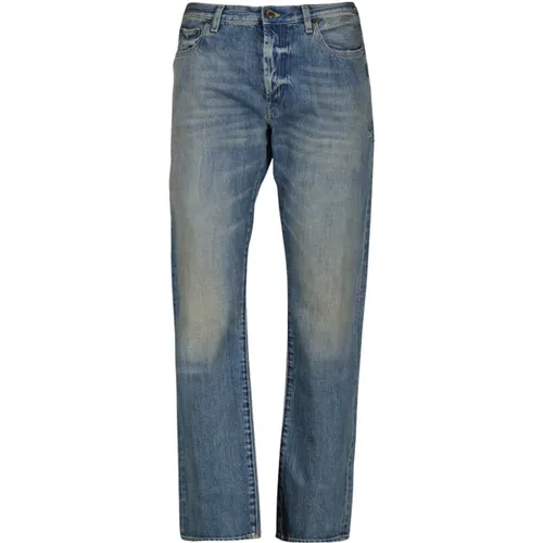 Blaue Waschung Denim Straight Cut Jeans - Saint Laurent - Modalova