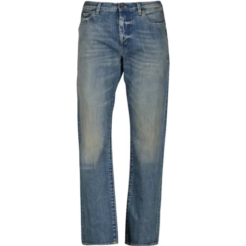 Blaue Waschung Denim Straight Cut Jeans , Herren, Größe: W33 - Saint Laurent - Modalova