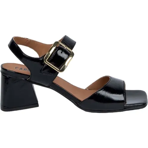 Brushed Leather Sandals with Buckle , female, Sizes: 5 UK, 4 UK - Carmens - Modalova