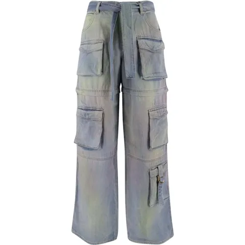 Cargo Denim Jeans mit Verstellbarer Taille , Damen, Größe: W25 - pinko - Modalova