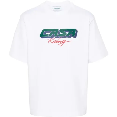 Casa Racing 3D cotton T-shirt , male, Sizes: S - Casablanca - Modalova