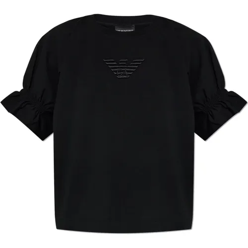 T-Shirt mit Logo , Damen, Größe: L - Emporio Armani - Modalova