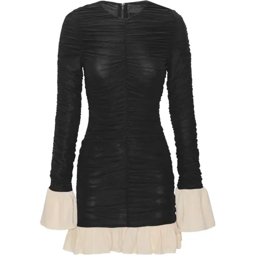 Black Ruched Mini Dress , female, Sizes: M - Rotate Birger Christensen - Modalova