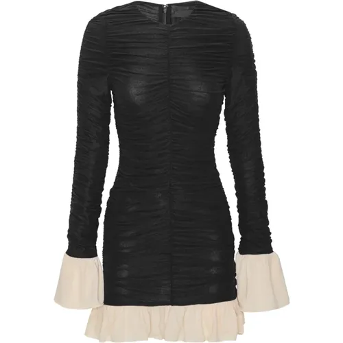 Black Ruched Mini Dress , female, Sizes: XL, L, M - Rotate Birger Christensen - Modalova