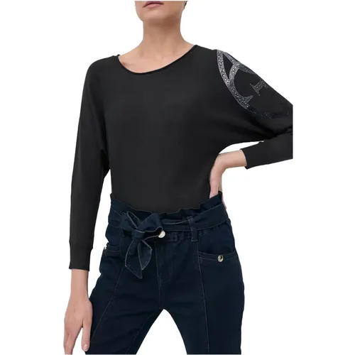 Sweater mit Strassbesetzter Schulter - Jeans , Damen, Größe: M - Guess - Modalova