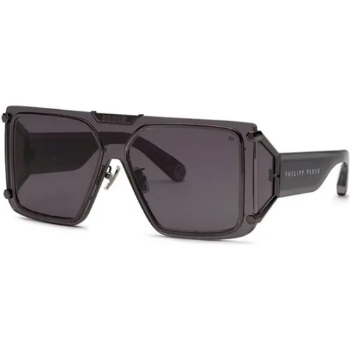 Dark Grey Smoke Lens Sunglasses , unisex, Sizes: ONE SIZE - Philipp Plein - Modalova