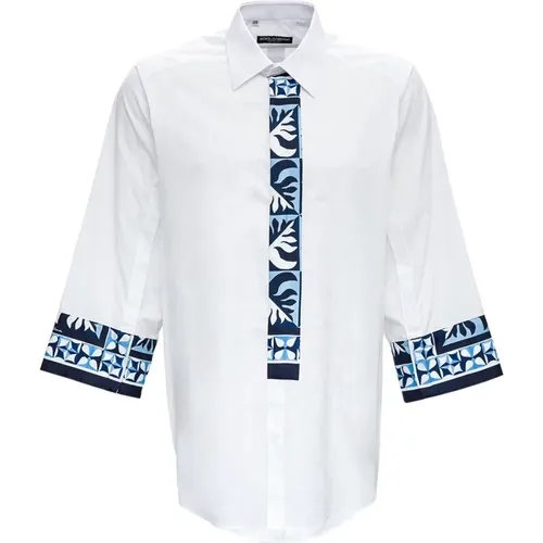 Short Sleeve Shirt with Polka Dot Print , male, Sizes: M, L - Dolce & Gabbana - Modalova