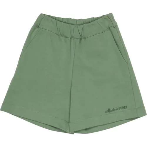 Grüne Kinder Bermuda Shorts mit elastischem Bund - Fendi - Modalova