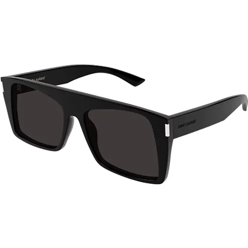 Schicke Schwarze Leder Umhängetasche , unisex, Größe: 58 MM - Saint Laurent - Modalova