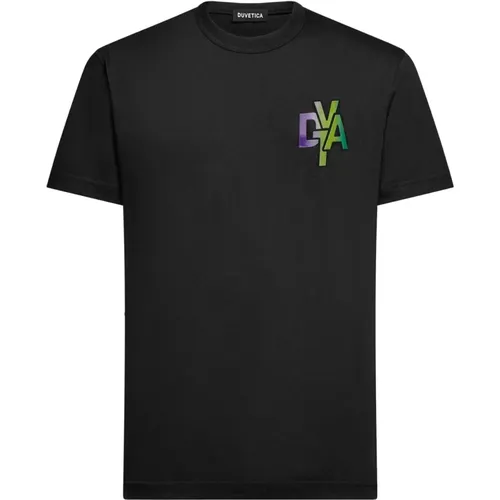 Viareggio Men`s Crewneck T-Shirt , male, Sizes: M, S, L, XL - duvetica - Modalova