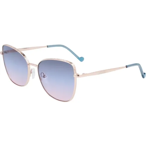 Rose Gold/Blue Shaded Sonnenbrillen Lj141S , Damen, Größe: 55 MM - Liu Jo - Modalova