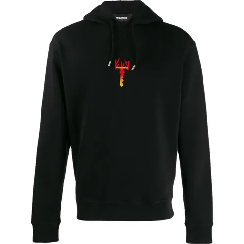 Flame Key Hoodie , Herren, Größe: S - Dsquared2 - Modalova