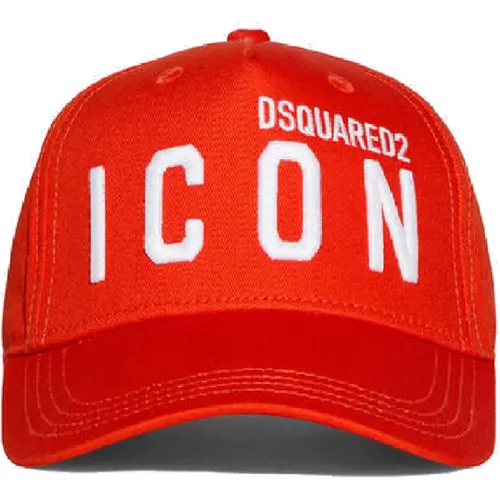 Rote Bestickte Baseballkappe mit Icon Logo - Dsquared2 - Modalova