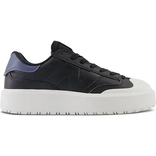 Schwarze Ledersneakers - Uni-Stil , Damen, Größe: 37 1/2 EU - New Balance - Modalova