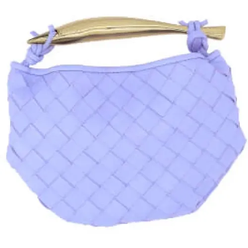 Lilac Nappa Handbag with Intrecciato Motif , female, Sizes: ONE SIZE - Bottega Veneta - Modalova