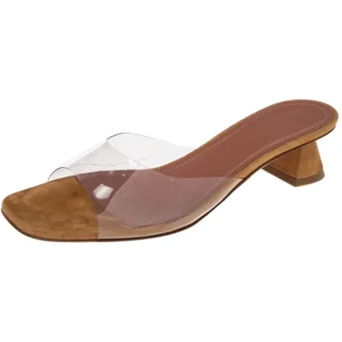Pre-owned Suede sandals , female, Sizes: 6 1/2 UK - Amina Muaddi Pre-owned - Modalova