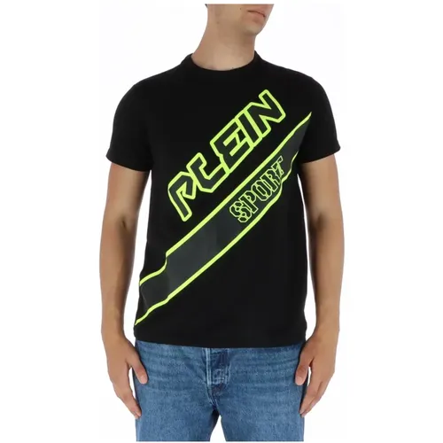Schwarzes Print T-Shirt , Herren, Größe: XL - Plein Sport - Modalova