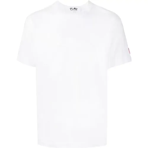 Logo-Patch Baumwoll T-Shirt - Comme des Garçons Play - Modalova