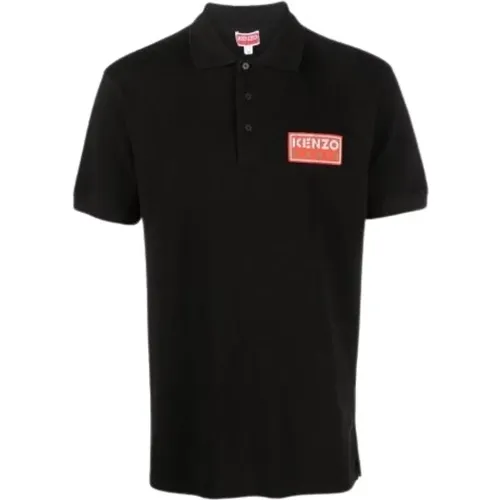 Klassisches Polo Shirt Schwarz V-Ausschnitt , Herren, Größe: S - Kenzo - Modalova