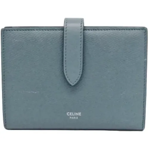 Pre-owned Navy Leather Wallet , female, Sizes: ONE SIZE - Celine Vintage - Modalova