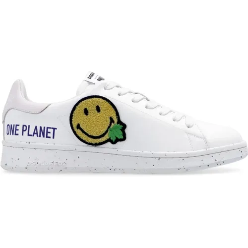 Leather Sneakers with Smiley Patch , female, Sizes: 6 UK - Dsquared2 - Modalova