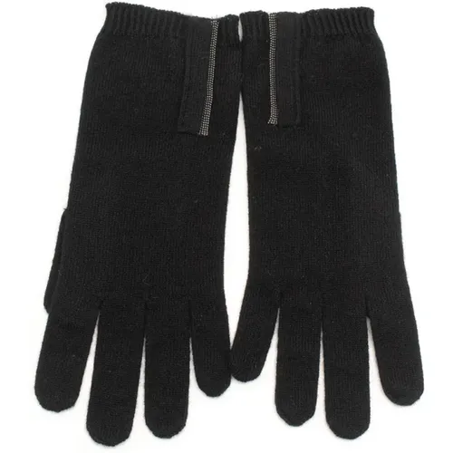 Luxury Cashmere Gloves with Stunning Jewel Detail , female, Sizes: M - BRUNELLO CUCINELLI - Modalova