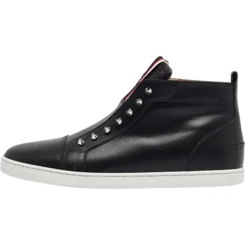 Pre-owned Leather sneakers , male, Sizes: 9 UK - Christian Louboutin Pre-owned - Modalova