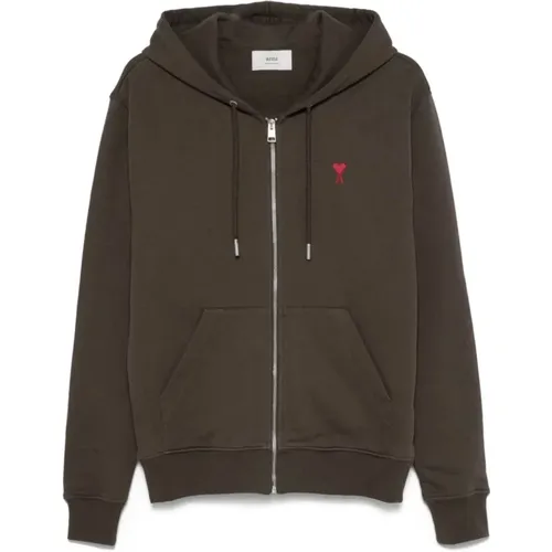 Brauner Kapuzenpullover , Herren, Größe: M - Ami Paris - Modalova