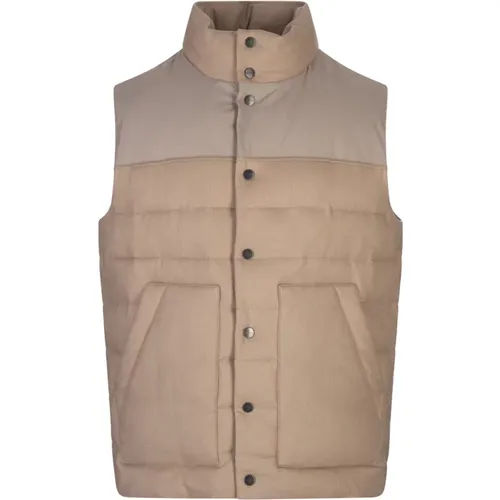 Quilted Gilet with Grey Inserts , male, Sizes: L, XL - Kiton - Modalova