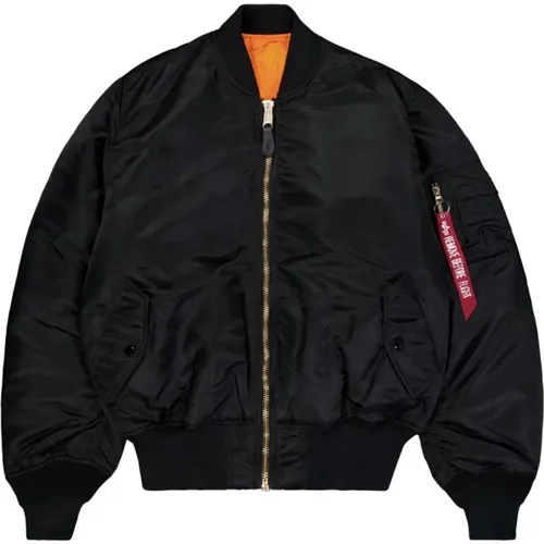 Heritage Ma-1 Jacke Schwarz Nylon Männer , Herren, Größe: S - alpha industries - Modalova