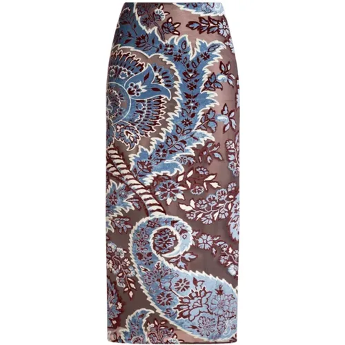 Paisley Jacquard Midi Rock , Damen, Größe: S - ETRO - Modalova