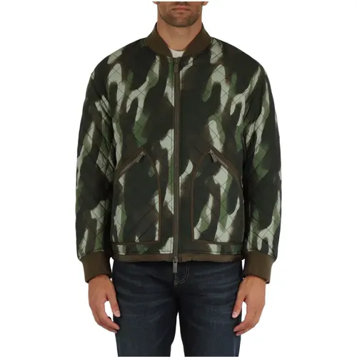 Gepolsterte Bomberjacke mit Camouflage-Muster - Armani Exchange - Modalova