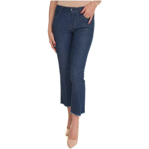 Leichte Denim Jeans mit Fransen Saum , Damen, Größe: W26 - Fay - Modalova