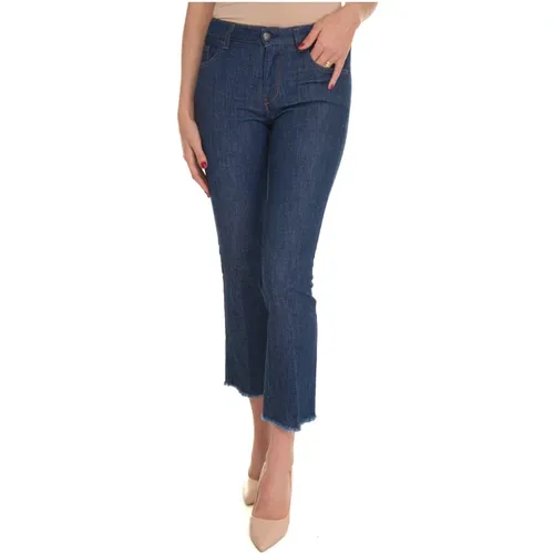 Lightweight Denim Jeans with Fringe Hem , female, Sizes: W29, W30, W28, W26, W33, W32 - Fay - Modalova