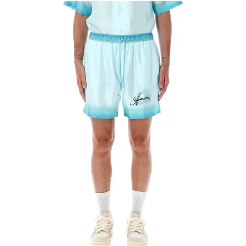 Silk Resort Club Cerulean Shorts , male, Sizes: M, L - Amiri - Modalova