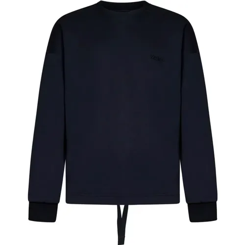 Blaues Sweatshirt Aw24 Lässiger Stil - Ermenegildo Zegna - Modalova