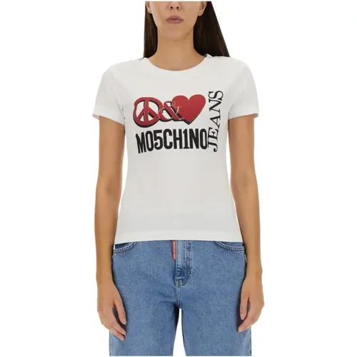 Peace & Love Logo Print T-shirt - Moschino - Modalova