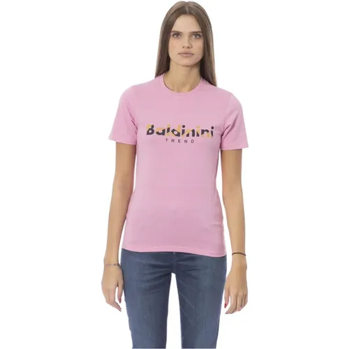 Trendy T-Shirt with Front Print , female, Sizes: S, L, XS, M - Baldinini - Modalova