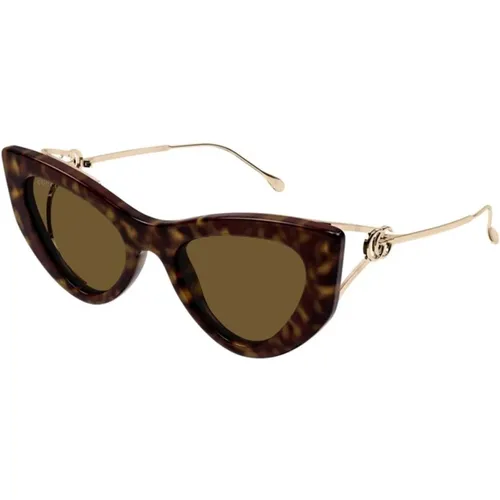 Havana Sunglasses Gg1565S 002 , female, Sizes: 52 MM - Gucci - Modalova