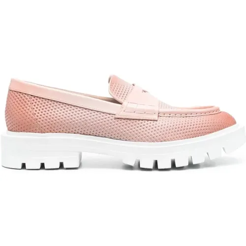 Leder Penny Loafers , Damen, Größe: 39 EU - Santoni - Modalova