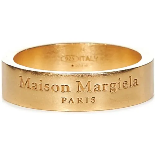 Goldenes Ton-in-Ton Graviertes Logo Schmuck , unisex, Größe: 48 MM - Maison Margiela - Modalova
