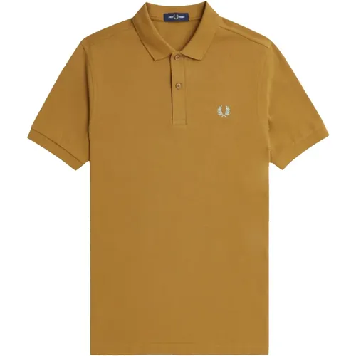 Slim Fit Plain Polo Dark Caramel , Herren, Größe: XL - Fred Perry - Modalova